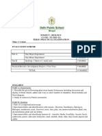 2021-22 CL 11 Biology Term I Practical Exam Evaluation Scheme and Syllabus