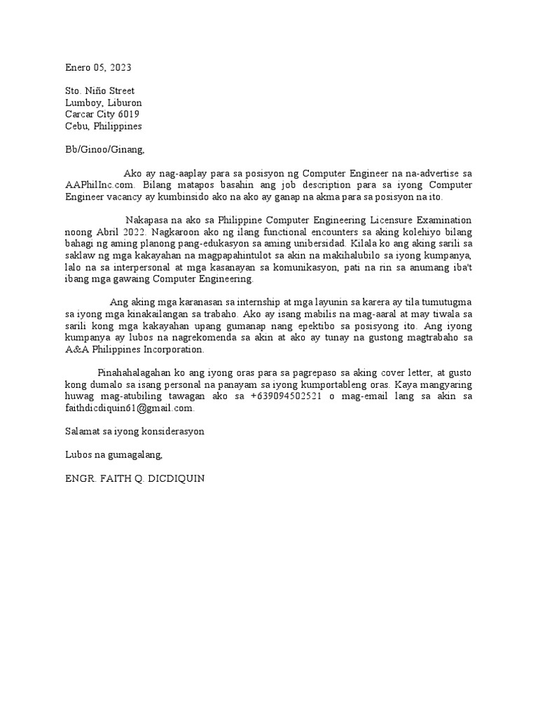 Liham Aplikasyon | PDF