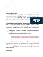 Relatório médico para BPC LOAS por alcoolismo