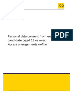 Personal data consent for exam access arrangements