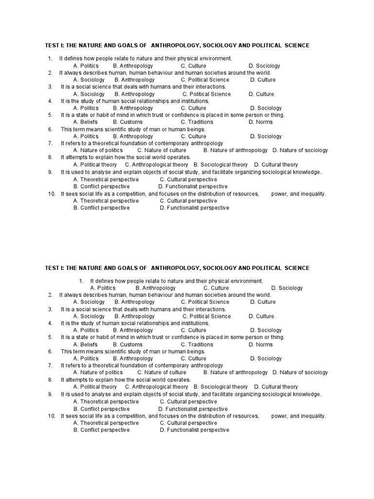 Nature and Goals of Social Sciences | PDF | Sociology | Anthropology