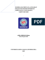 Program Kerja Tahunan Ketua Prodi UBSI - SI - YGK - 2019-2020