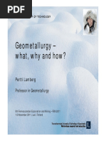 Geometallurgy What Why and How