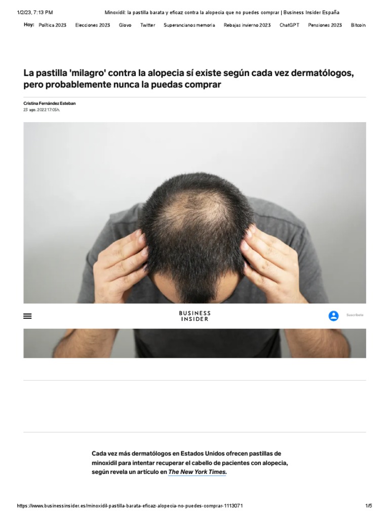Minoxidil La Pastilla Barata y Eficaz Contra La Alopecia Que No