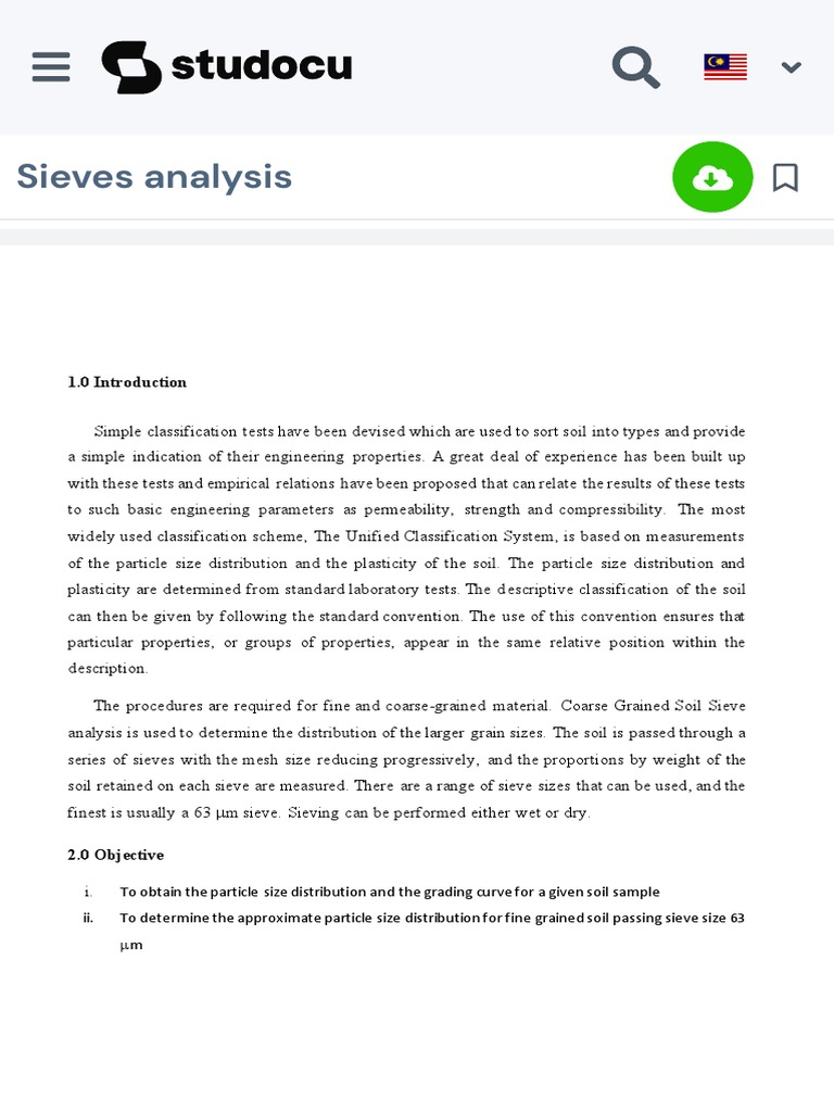 Sieves Analysis SIEVE ANALYSIS 1 Introduction Simple Classification