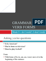 Les 3 Grammar Verb Forms 3 Do I Work, I Don't Work (Student Version For HUbl) Units 49, 2 and 5