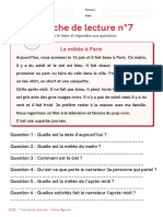 A1 Fiche de Lecture N°7 La Météo À Paris