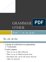 Les 4 Grammar Other 3 In, On, at Etc (Student Version For HUbl) Units 119, 121, 123, 124, 125, 126, 127, 128