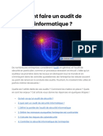 Comment Faire Un Audit de Sécurité Informatique