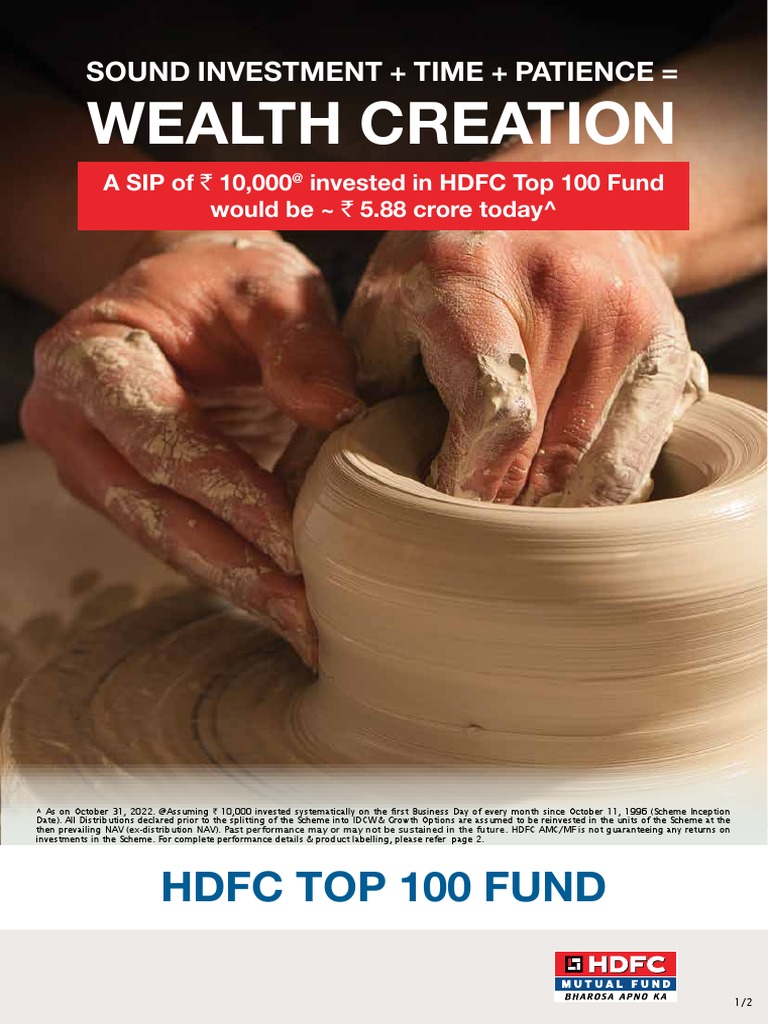 Sound investment time patience wealth creation hdfc top 100 fund