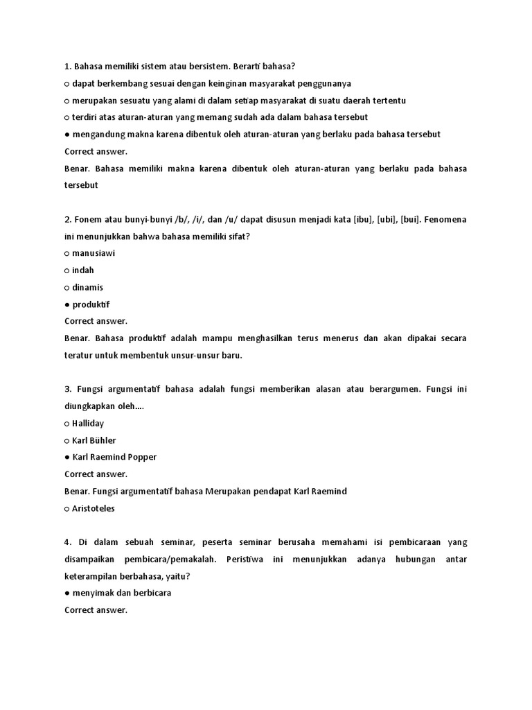 Soal Soal Sesi Bahasa Indonesia Pdf