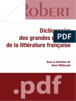 Dictionnaire Des Grandes Oeuvres de La Litterature Francaise (Mitterand, Henri)