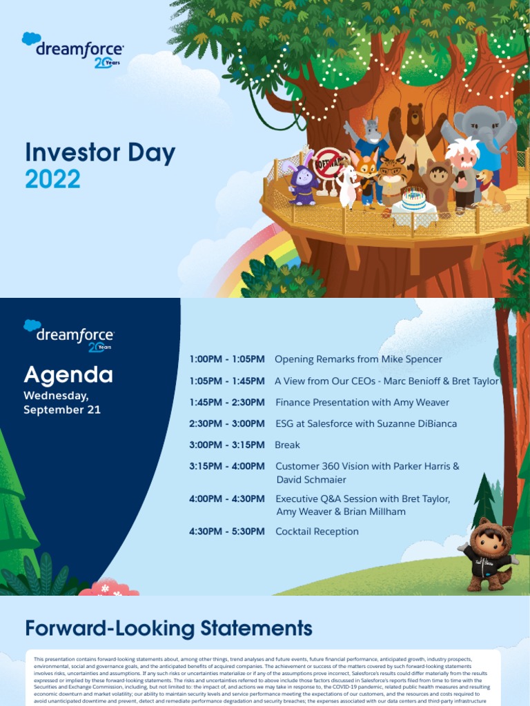 Salesforce Investor Day 2022 Agenda | PDF | Taxes | Valuation (Finance)