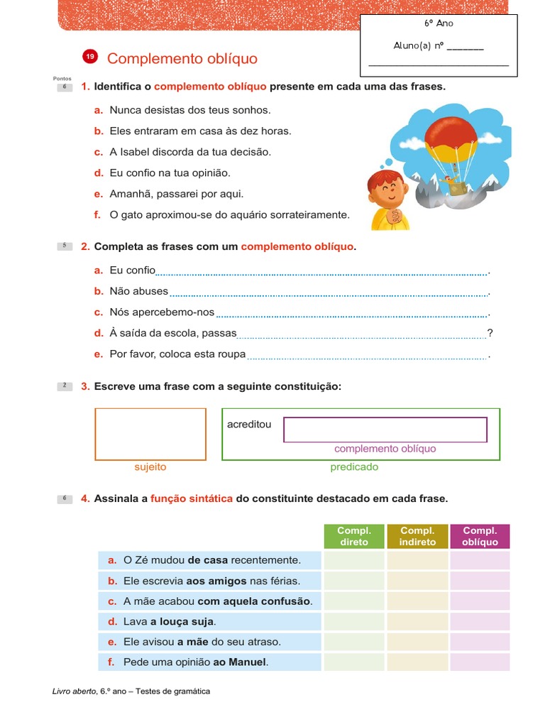 Gramática - Complemento Oblíquo | PDF