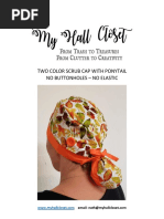 2 Color Scrub Cap With Ponytail - PDF Pattern - My Hall Closet