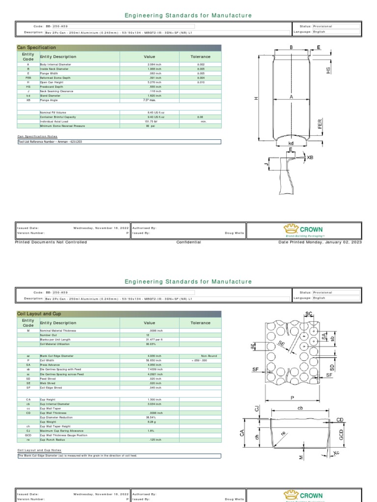 Engineering standards for manufacture can specification pdf inch