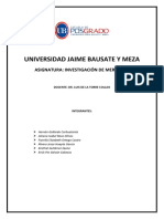 Tarea Cuestionario - Investigación de Mercado