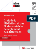 Droit de La Mediation Et Mode Amiable de Régelement Des Différends 2019 2020