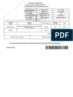 Online driving license receipt for Uttar Pradesh