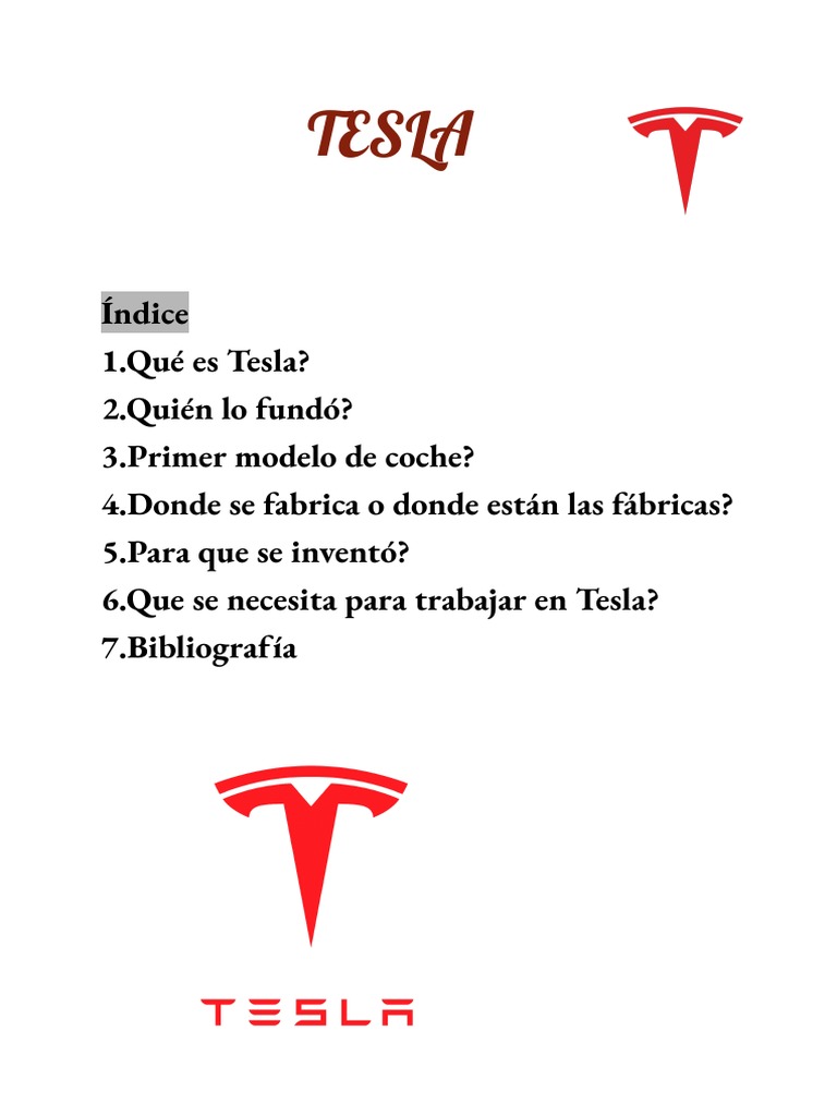 Historia y Fundadores de Tesla | PDF | Elon Musk | Coche