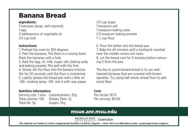 Banana Bread Recipe Card Final | PDF