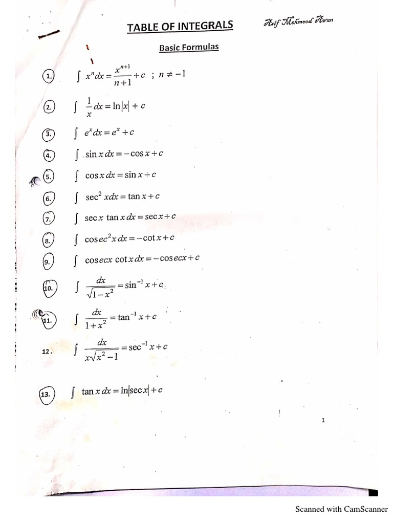 Basic Formulas | PDF