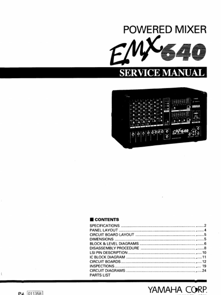 Yamaha Emx 640 PDF