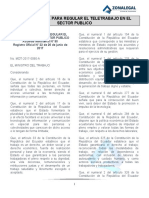 Norma técnica para regular el teletrabajo en el sector público ecuatoriano