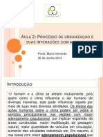 Processo de urbanização e suas interações com a atmosfera