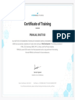 Web Development Training - Certificate of Completion