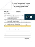 FYP Evaluation Proforma For External Examiner