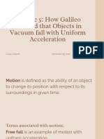 How Galileo Inferred Uniform Acceleration in Vacuum