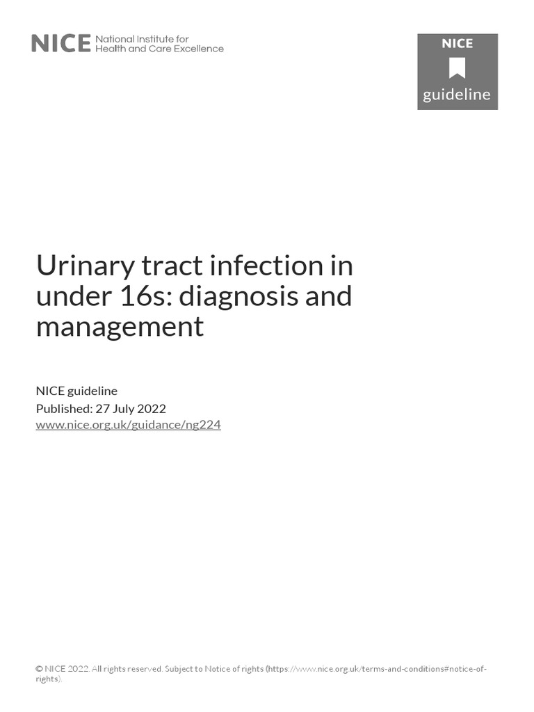 Urinary Tract Infection in Under 16s Diagnosis and Management PDF