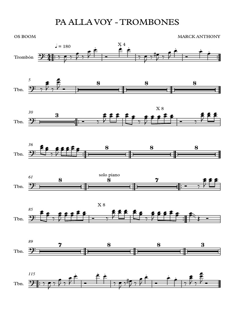 Pa Alla Voy Trombones PDF