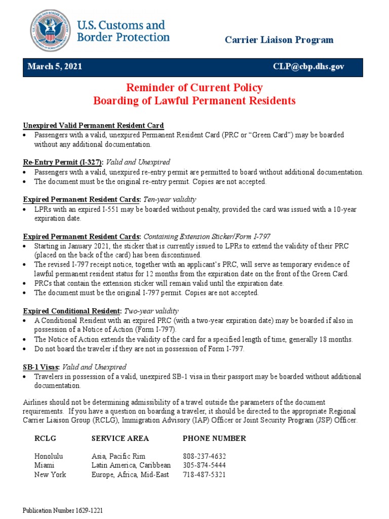 Visa Boarding Policies for LPRs | PDF | Travel Visa | Cultural ...