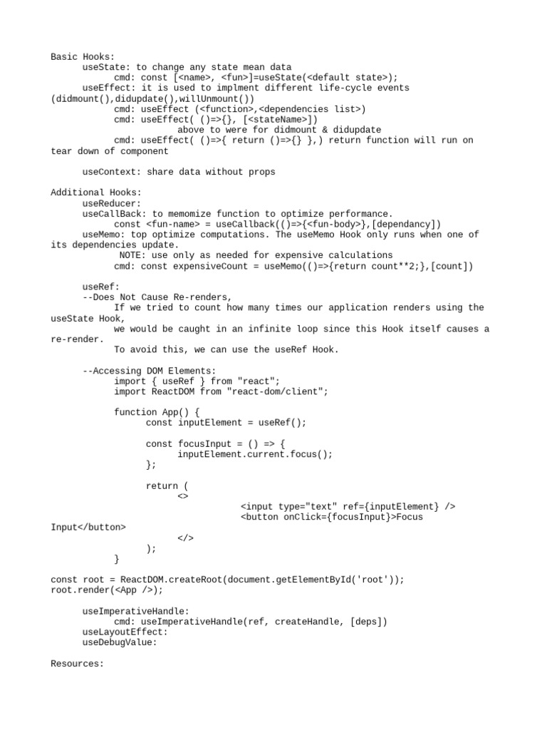 React Hooks PDF