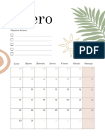 Plantilla Calendario Mensual 2023 Boho Minimalista Nude