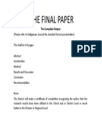 The Final Paper