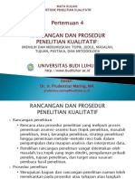 Pertemuan 4 S1 Ubl - Rancangan Dan Prosedur Penelitian Kualitatif