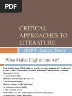 Critical Approaches - Literary Theory PowerPoint