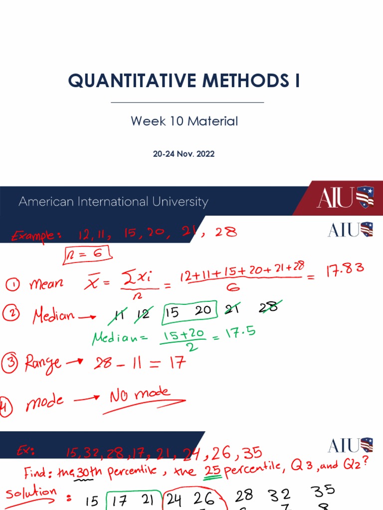 Week+10 Class+notes | PDF | Variance | Standard Deviation