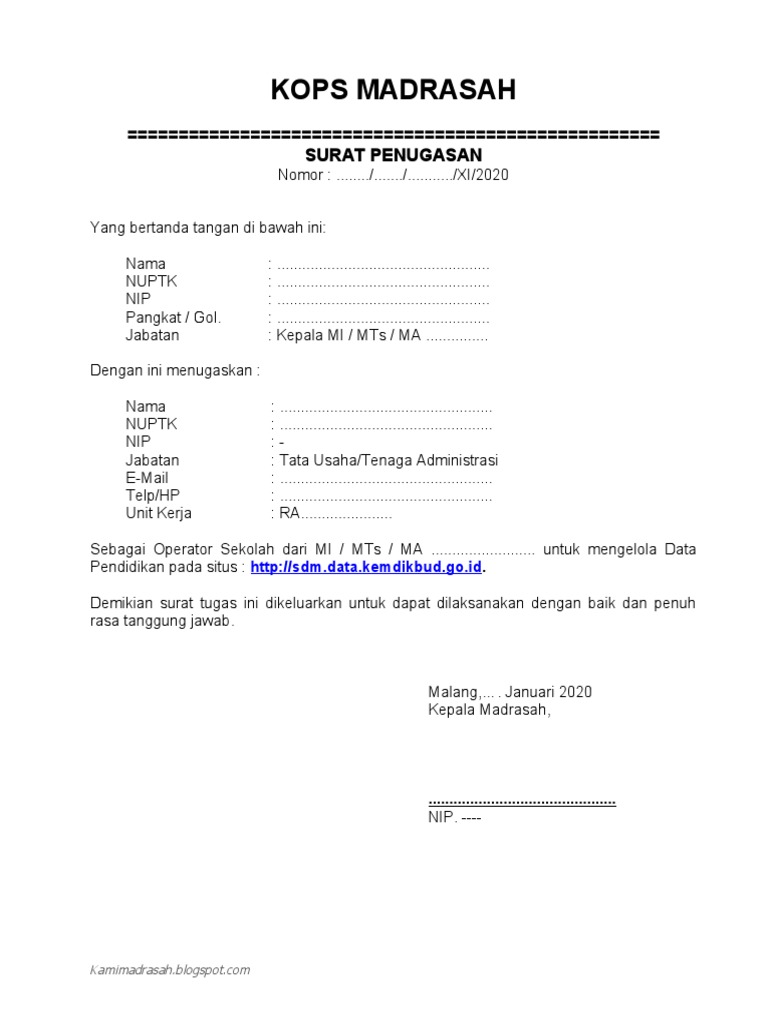 Contoh Sk Operator Vervalpd Nisn Pdf
