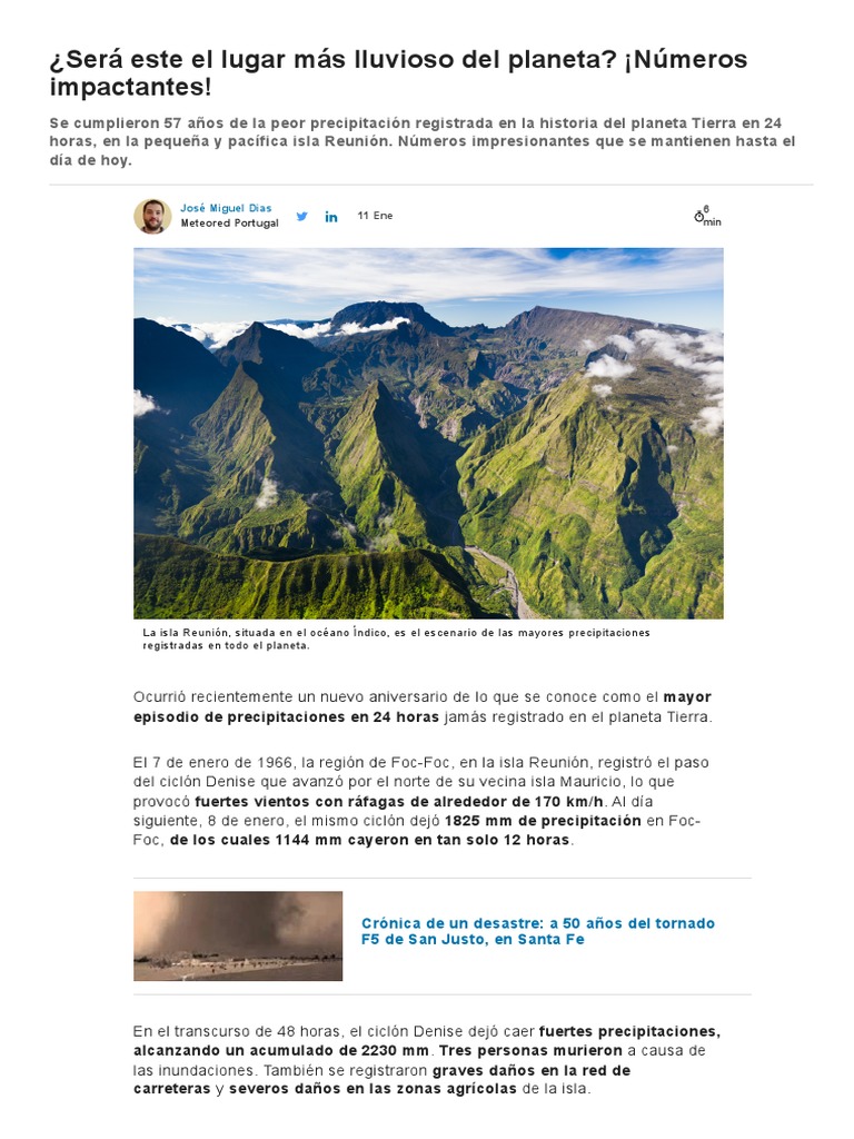 ¿Será Este El Lugar Más Lluvioso Del ¡Números Impactantes