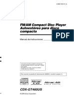 FM/AM Compact Disc Player Autoestéreo para Disco Compacto: CDX-GT460US