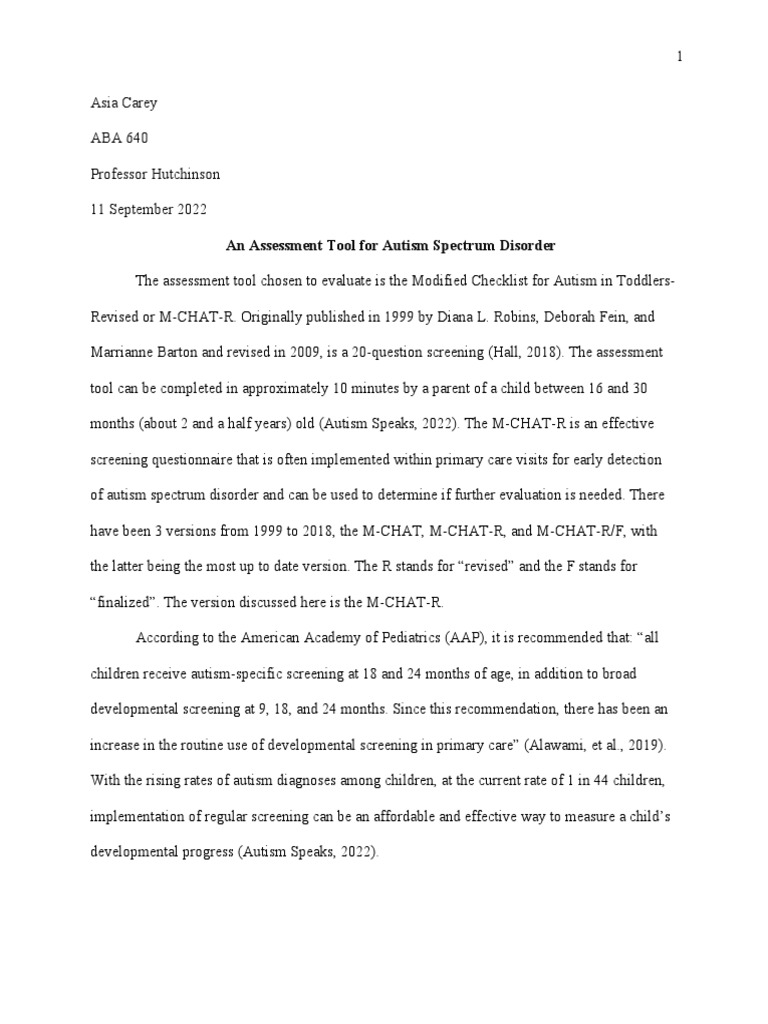 M Chat R | PDF | Autism | Family