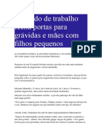 Mercado de Trabalho Fecha Portas para Grávidas e Mães Com Filhos Pequenos