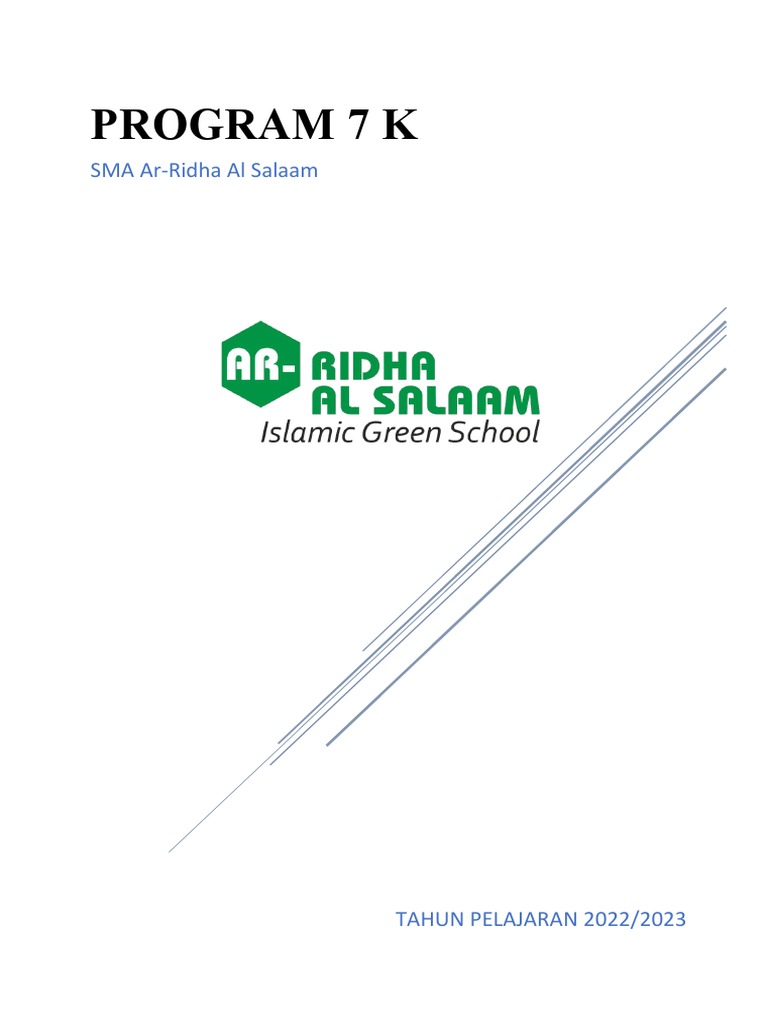 Program 7 K di SMA Ar-Ridha Al Salaam | PDF