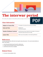 The Interwar Period: Class Information