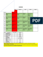 Horario semestre II noche enfermería técnica