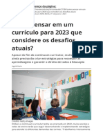 Como Pensar em Um Curriculo para 2023 Que Considere Os Desafios Atuais